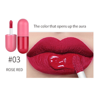 Mini velours Capsule brillant à lèvres en 6 couleurs pour dames longue durée anti-buée antiadhésif soyeux lisse mat rouge à lèvres crème