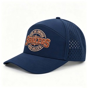 7 Panel Running <b>Hat</b> Snapback Unstructure 3D Embroidery Logo <b>Flat</b> Brim for Sporty Outdoor Durable Adjustable Breathable Wholesale - Product Image 3