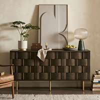 Console d'entrée vintage en bois massif avec rangement pour salon et salle à manger, buffet créatif pour la maison et l'hôtel