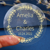 Étiquettes adhésives transparentes en PVC imperméables avec logo personnalisé en cuivre/or pour l'emballage de bougies, d'artisanat, de cadres photo