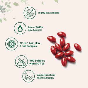 Cápsulas blandas de aceite MCT, biotina y colágeno de marca privada de alta calidad que favorecen la salud y la belleza naturales. - Product Image 3