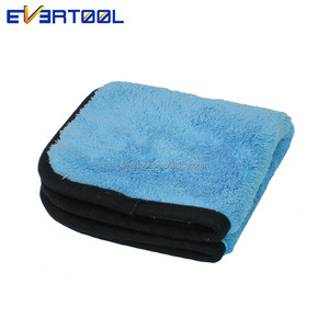 Serviette de séchage pour voiture EVERTOOL Car Care 1200gsm, bleu ciel, microfibre moelleuse, haute densité, pour le lavage et le detailing automobile - Product Image 4