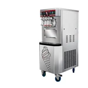 Ticari akıllı çift işletim sistemi amerikan otomatik yumuşak dondurma makinesi 3 tatlar hava pompası 2 kompresör 2 motor