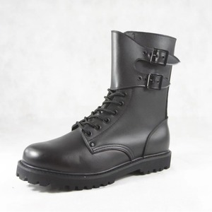 Bottes tactiques en cuir noir SFB62 723 avec double boucle et design à lacets pour hommes, usage décontracté toutes saisons, construction durable - Product Image 3