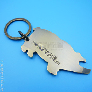 Décapsuleur en métal personnalisé en forme de cochon, porte-clés en laiton antique, accessoire pour clés de voiture, cadeau - Product Image 2