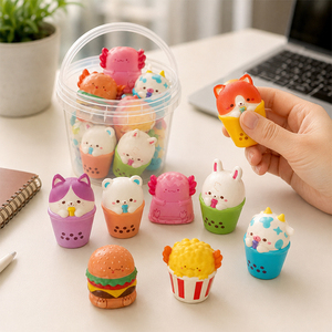 Novelty Random Animal Drink Squishy <b>Pack</b> Slow Rising Foam Sensory Stress Toys Holiday Presents For Young Students - Product Image 6