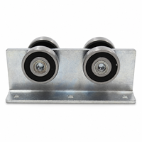 Roue de porte coulissante suspendue à 4 roues C50 robuste, support en acier galvanisé à plaque pleine, patin de glissière cantilever