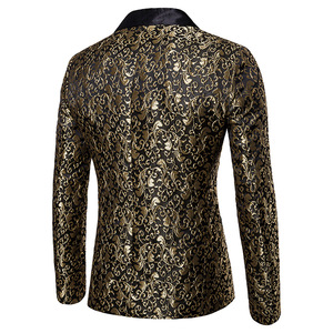 Vestes de <span class=keywords><strong>Blazer</strong></span> Décontractées <span class=keywords><strong>Homme</strong></span>, Costumes de Fête Haut de Gamme, Luxe, Blazers Floraux Dorés, Costume Business Décontracté <span class=keywords><strong>Homme</strong></span> C14311 - Product Image 3