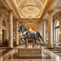 Sculpture en bronze artisanale de cheval en pleine pose de levage – Art équestre sur mesure pour hôtels, châteaux et espaces professionnels