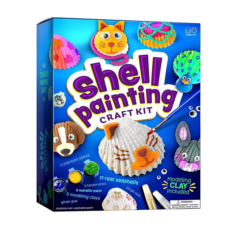 मजेदार DIY खोल पेंटिंग कला किट बच्चों के लिए बच्चों को रचनात्मक DIY पेंटिंग किट के लिए सेट