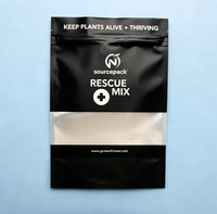Sachet refermable en aluminium Mylar avec fermeture éclair, imprimé sur mesure pour l'emballage de poudre végétale et d'engrais, avec fenêtre transparente