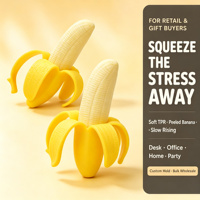 Jouet anti-stress extensible en forme de banane en TPR à remontée lente pour adultes et adolescents, idéal pour Halloween, Noël, ou comme cadeau de fête