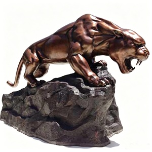 Statua di Leopardo in Bronzo Antico Personalizzata, Scultura di <span class=keywords><strong>Pantera</strong></span> a Grandezza Naturale in Ottone per Decorazione Esterna - Product Image 4