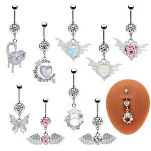 Gaby corazón personalizado fantasía grande quirúrgico Acero inoxidable ombligo anillos al por mayor a granel ombligo piercing ombligo joyería - Product Image 1