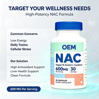 Complément Alimentaire Vegan NAC N-Acétyl L-Cystéine 600mg 30 Capsules