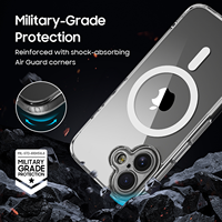 Vente en gros étui magnétique transparent pour iPhone 16 Pro 15 14 Pro Max Anti-choc Crystal TPU PC Fine-Hole Mobile Phone Cases