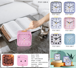 Reloj Despertador con pilas Pearl, movimiento de barrido, tiempos/luz/repetición/silencio/fácil de leer para niños, logotipo personalizado - Product Image 6