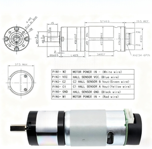 Motor de caja de cambios planetaria de CC de 36mm, 12V, 24V, <span class=keywords><strong>6N</strong></span>. M, Motor de engranaje de CC de velocidad ajustable con codificador para ventana de elevación y coche inteligente - Product Image 4