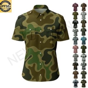Chemise de pêche à manches courtes pour homme avec logo personnalisé, camouflage, protection solaire, respirante, tactique, à manches courtes - Product Image 1