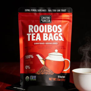 Matte Red Zipper <b>Bag</b> <b>Food</b> Packaging Pouches 150g Resealable <b>Bag</b> For Herbal Tea - Product Image 1