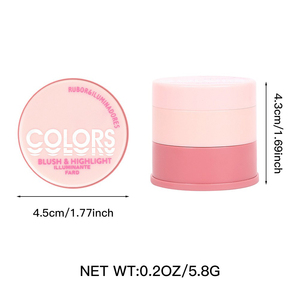 Ensemble de 2 fards à joues et illuminateurs, texture lisse, facile à estomper, éclat <span class=keywords><strong>naturel</strong></span> - Product Image 5