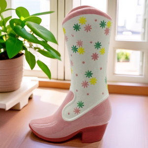 Custom Modern Ceramic <strong>Cowboy</strong> <strong>Boot</strong> Vase Tabletop Flower <strong>Planter</strong> for Indoor Home Decor - Product Image 2