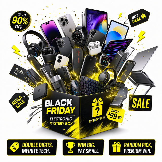 Lucky Electronics Mystery Box Gift Random Blind Boxes Include Watch Earphone Phone Tablet Laptop Advanced Surprise Mystery Box