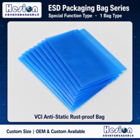 Sacs antistatiques colorés (bleu / rose / jaune) – Sacs ESD personnalisables thermoscellables à ouverture supérieure pour emballage électronique