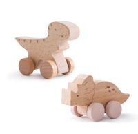 Jouets pour bébés, divers petits dinosaures en bois de hêtre, écologiques, chariot d'apprentissage, voiture en bois, jouet éducatif pour enfants