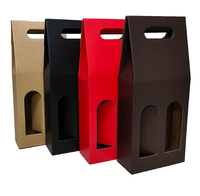 Boîte en carton ondulé imprimée pour 2 bouteilles de vin, carton épais, impression personnalisée possible
