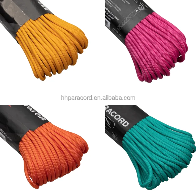 Braccialetto Paracord di sopravvivenza corda paracadute 100m 7 fili 1mm 2mm 3mm 4mm 6mm 8mm 10mm cavo paracadute in Nylon 750 550 Paracord