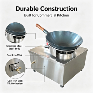 HN QDMECH Machine de cuisson commerciale automatique compacte et pratique en acier inoxydable pour wok, avec fonction d'inclinaison et de cuisson à l'agitation - Product Image 3