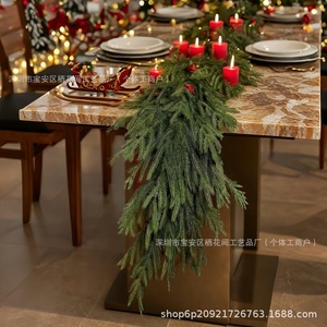 Guirlande de Noël artificielle en pin de Norfolk, 1,5, 1,8, 2,7 mètres, décoration murale intérieure, verdure synthétique en plastique - Product Image 4