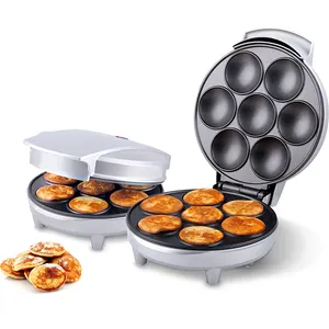 Destacável 2 fatia redonda Mini Treat Maker, deliciosos donuts, bolo Pops & Waffles, placas removíveis antiaderentes fáceis de limpar