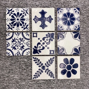 Hoa văn khảm gạch phòng khách sạn mẫu gạch thủ công màu xanh gạch nhà bếp backsplash - Product Image 2