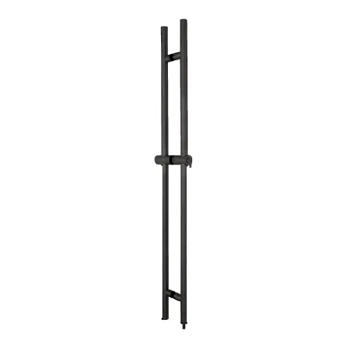 Poignée de traction d'échelle de verrouillage en acier inoxydable noir mat avec serrure et clés pour portes d'entrée commerciales