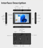 10 pulgadas tabletas industriales PC Windows I3 i5 i7 IP67 10000mAh 4G 5g NFC impermeable alfombra protegida tableta robusta