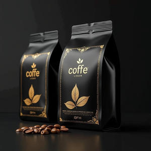 Заводская индивидуальная застежка-молния 12 унций 5 фунтов 250 г 500 г Упаковочные пакеты для кофейных зерен с логотипом с печатью, кофейный мешок с плоским дном с клапаном - Product Image 4