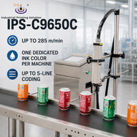 Impresora de Inyección de Tinta Continua IPS-C9650C con Tinta Amarilla, 285 m/min, Máquina de Codificación CIJ para Líneas de Empaquetado