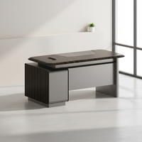 Bureau de direction convertible avec plateau en MDF et PVC, structure métallique durable, design élégant, espaces de travail corporatifs modernes, bureau en forme de L ergonomique