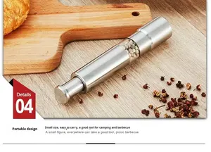 En gros, Ensemble moulin à sel et poivre original à pression manuelle pour grains de poivre et sel de mer - Product Image 3