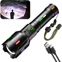 Lampe torche tactique rechargeable par USB, zoom longue portée, étanche IP65, affichage numérique de la puissance, LED blanche, batterie 18650, 1000 lumens LED