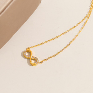 Collana con Ciondolo Infinito in Acciaio Inox e Zirconi, Choker Trendy, Regalo <span class=keywords><strong>per</strong></span> Donne, Gioiello <span class=keywords><strong>per</strong></span> Anniversario e Uso Quotidiano - Product Image 5