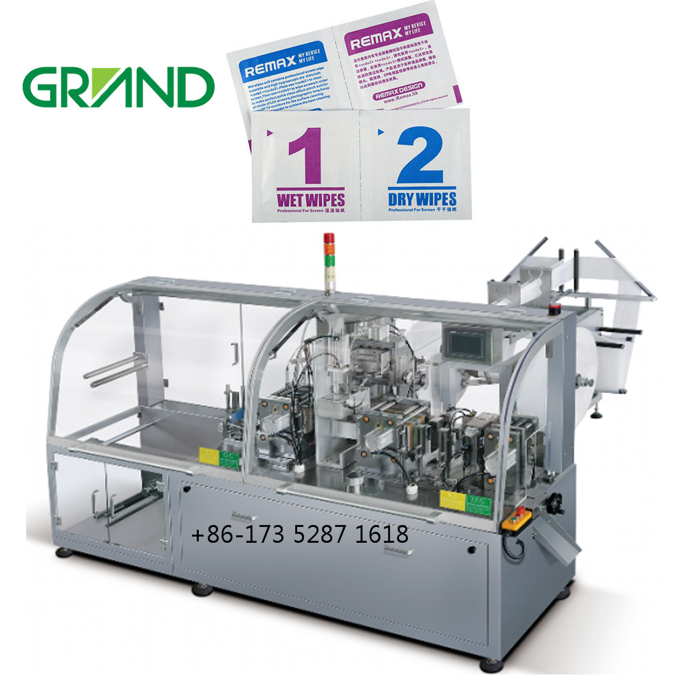 Упаковочная машина для влажных и сухих салфеток в одной упаковке