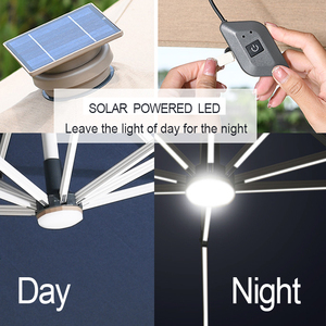 OEM personalizzato leggero Patio esterno ombrello rosso pieghevole e anti-uv impermeabile luce solare giardino parasole stampe Logo - Product Image 2