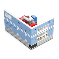 Kit de Construcción de Mini Garaje de 746 Piezas, Taller Retro con Elevador Hidráulico Móvil y Neumáticos Desmontables - Reparación de Autos Triangular Apilable