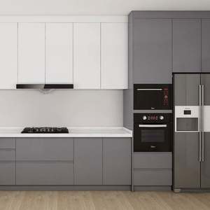 Gabinetes de Cocina en Forma de L con Acabado Lacado, Horno y Microondas Integrados para Apartamentos - Product Image 1