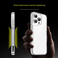 Coques de téléphone portable de luxe transparentes antichoc en TPU + acrylique avec poignée pour 16 Pro Max 15 14 13 12 11