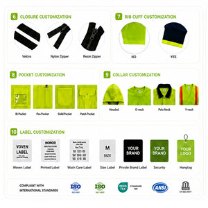 Chaleco <span class=keywords><strong>de</strong></span> Seguridad Amarillo <span class=keywords><strong>de</strong></span> Alta Visibilidad Reflectante ANSI Clase 2 para Obras, Trabajo Industrial, Ajustable, Unisex - Product Image 5