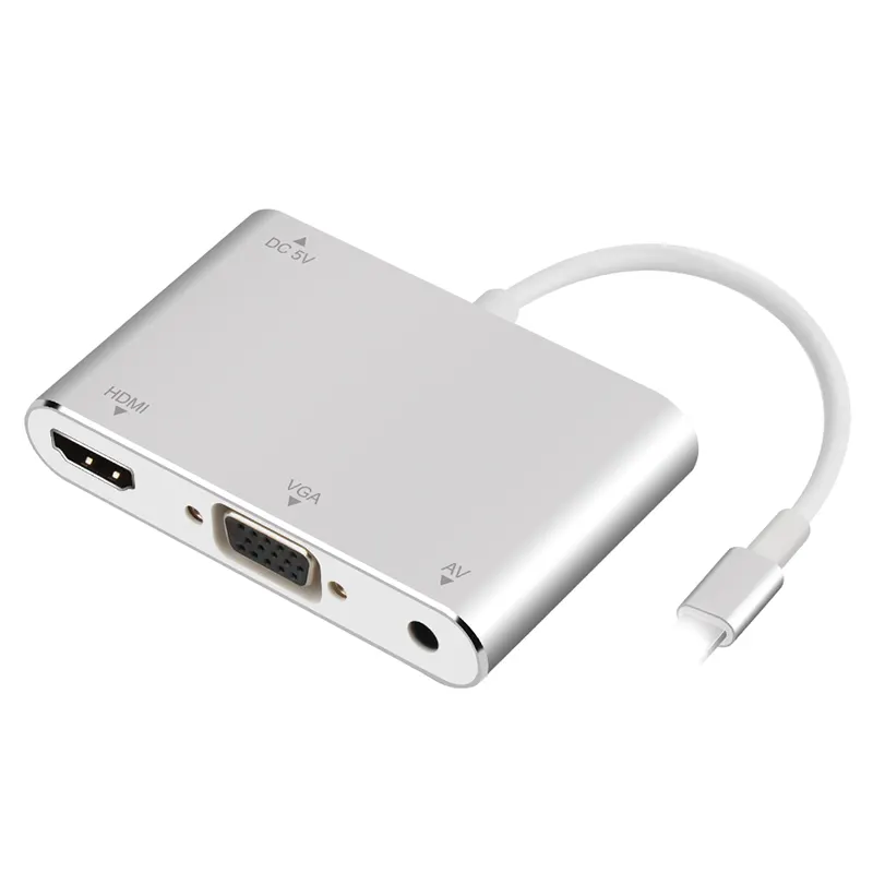 4 In 1 Verlichting Aan Hd Vga Av Micro Digitale Adapter Voor Apple Verlichting I Telefoon En Pad Hdtv En Meer